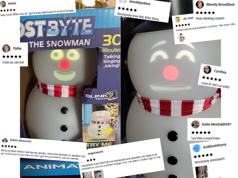 ⛄️ Talking Animated Blink Snowman with Built in Projector & Speaker Plug'n Play🎄